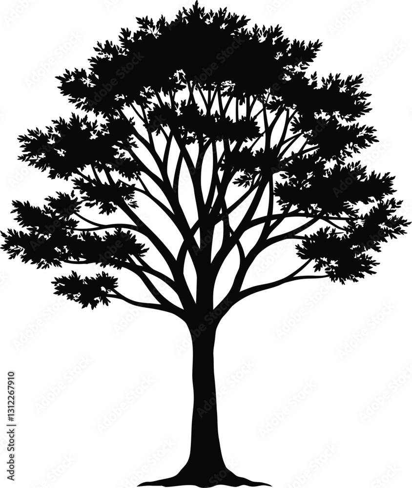 Obraz premium Black Silhouette Tree Vector