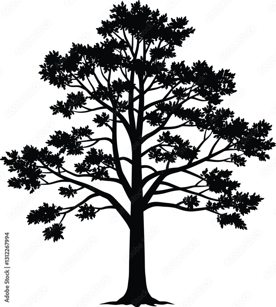 Fototapeta premium Black Silhouette Tree Vector
