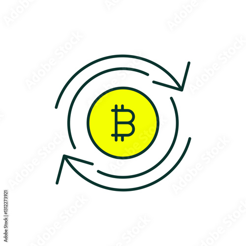 Circular Crypto Exchange Arrows Icon in Colors for DEX Trading and Asset Swaps.