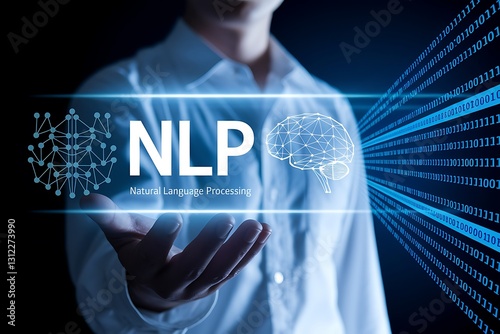 Natural Language Processing (NLP), AI-Powered Text Analysis and Machine Learning Concept, AI NLP, artificial intelligence, text analysis, AI language, NLP algorithm, NLP research, AI text recognition