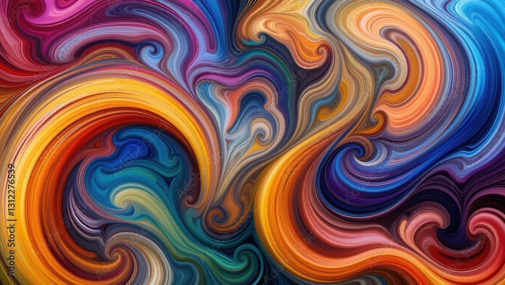 Vibrant Abstract Art with Colorful Swirls and Fluid Patterns in Dynamic Composition Vibrant Abstract Art with Colorful Swirls and Fluid Patterns in Dynamic Composition