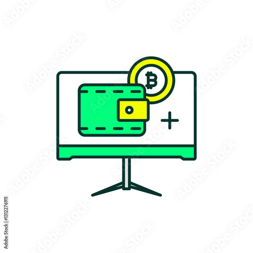 Digital Wallet Icon in Colors for Secure Crypto Storage and DeFi Management.