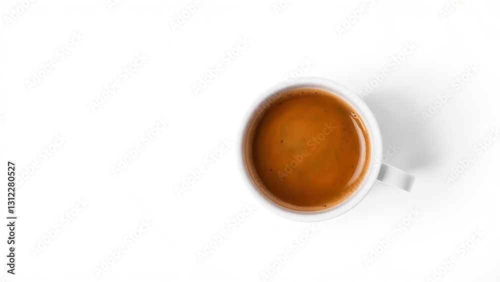 A warm cup of espresso, a moment of quiet contemplation and energy, captured in soft, bright lighting against a clean white background. A warm cup of espresso, a moment of quiet contemplation and energy, captured in soft, bright lighting against a clean white background.