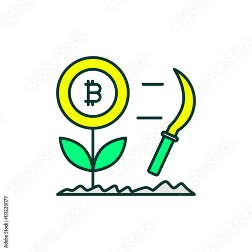 Yield Farming Icon in Colors for Staking Rewards and Liquidity Pool Incentives.