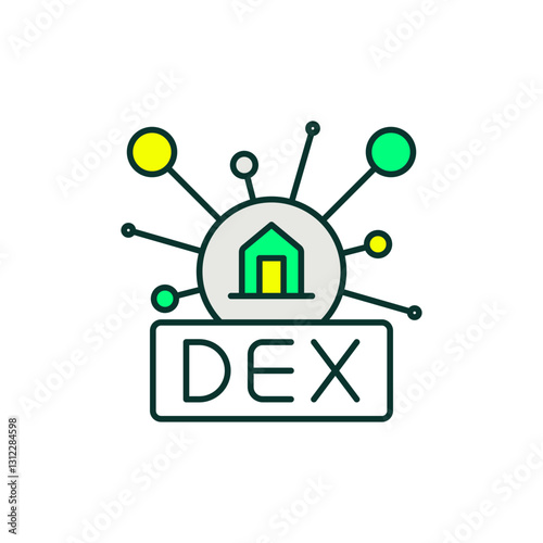 DEX Platform Icon in Colors for Peer-to-Peer Crypto Swaps and Trading Interfaces.