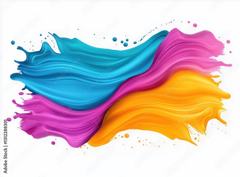 Fototapeta premium Dynamic color splash abstract art scene digital illustration vibrant design aesthetic viewpoint creative concept