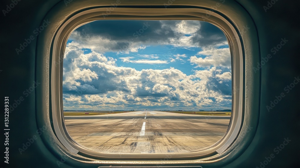 Departure view from airplane window airport runway travel photography cloudy sky aerial perspective adventure Departure view from airplane window airport runway travel photography cloudy sky aerial perspective adventure