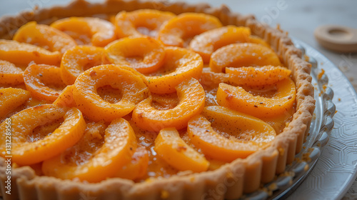 Tart with apricots.