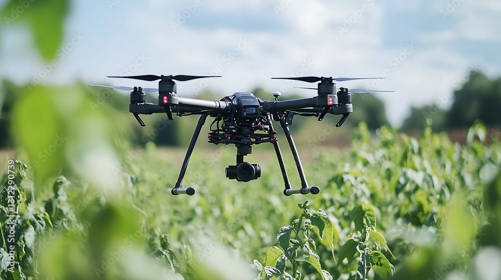 A smart agricultural drone surveying crops and optimizing yields