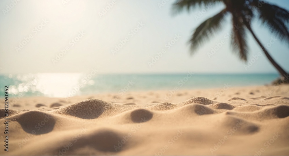 tropical beach bokeh background Summer vacation and travel concept