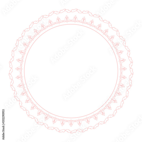 Floral circular shape pattern frame. decoration, wallpaper, background, poster, flyer, invitation card, tile. round border.