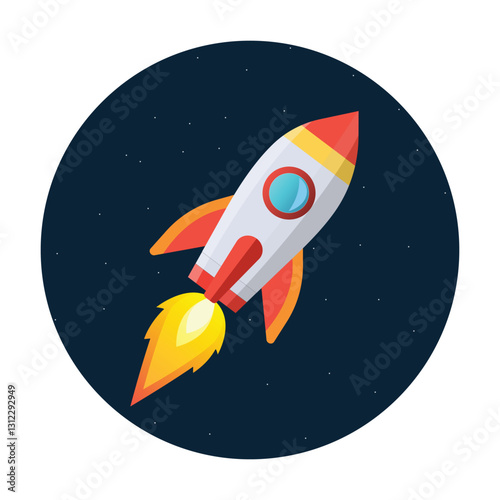spacecraft or spaceship travels in space