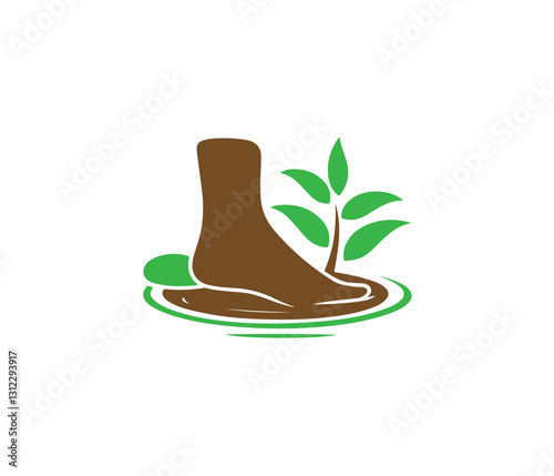 Foot Care Logo with Floral Design for Spa or Wellness