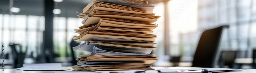A neatly organized stack of papers on a table, representing order, clarity, and efficient documentation in a work environment A neatly organized stack of papers on a table, representing order, clarity, and efficient documentation in a work environment