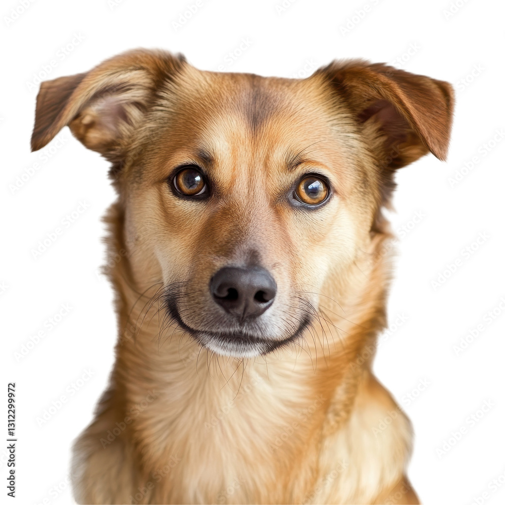 A friendly dog with expressive eyes and a charming smile. transparent background A friendly dog with expressive eyes and a charming smile. transparent background