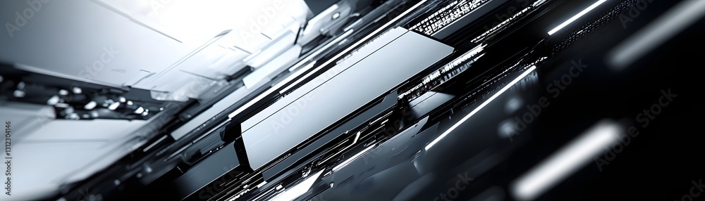 Obraz premium Abstract Metallic Structure Design Showing Complex Intersections