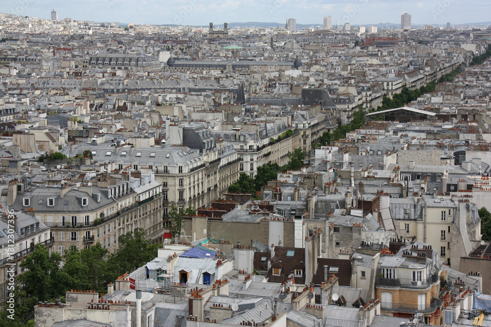 Fototapeta premium Vue aérienne des toits de Paris. France