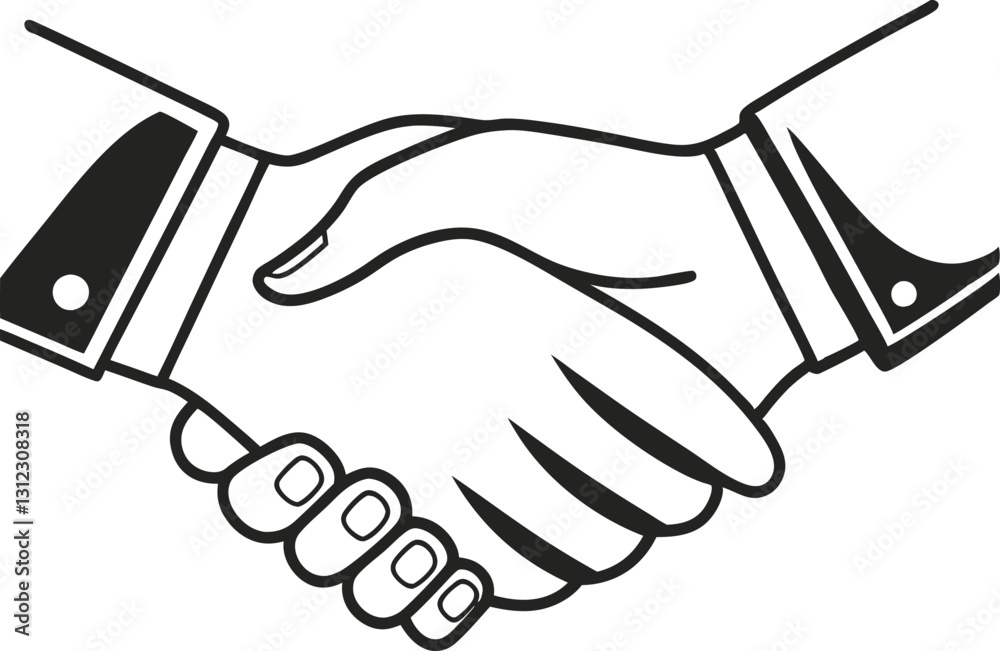 Fototapeta premium two hands shaking, representing business partnership and agreement 1