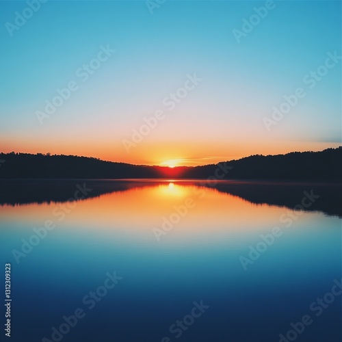 Serene Sunrise Over a Calm Lake