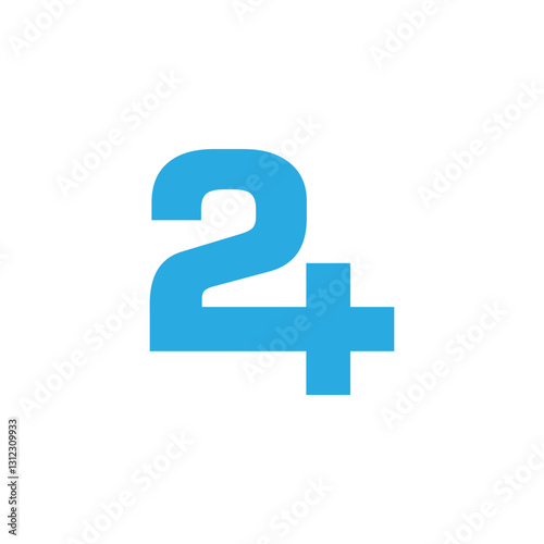 24 and 2 Plus Logo Icon Vector for Company Logos and Symbol 