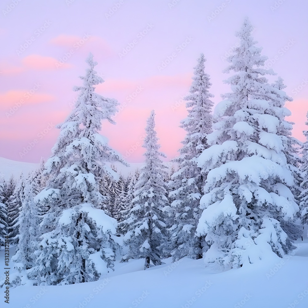 Snowy Winter Forest Trees Nature Cold Scenic Landscape Snowy Winter Forest Trees Nature Cold Scenic Landscape