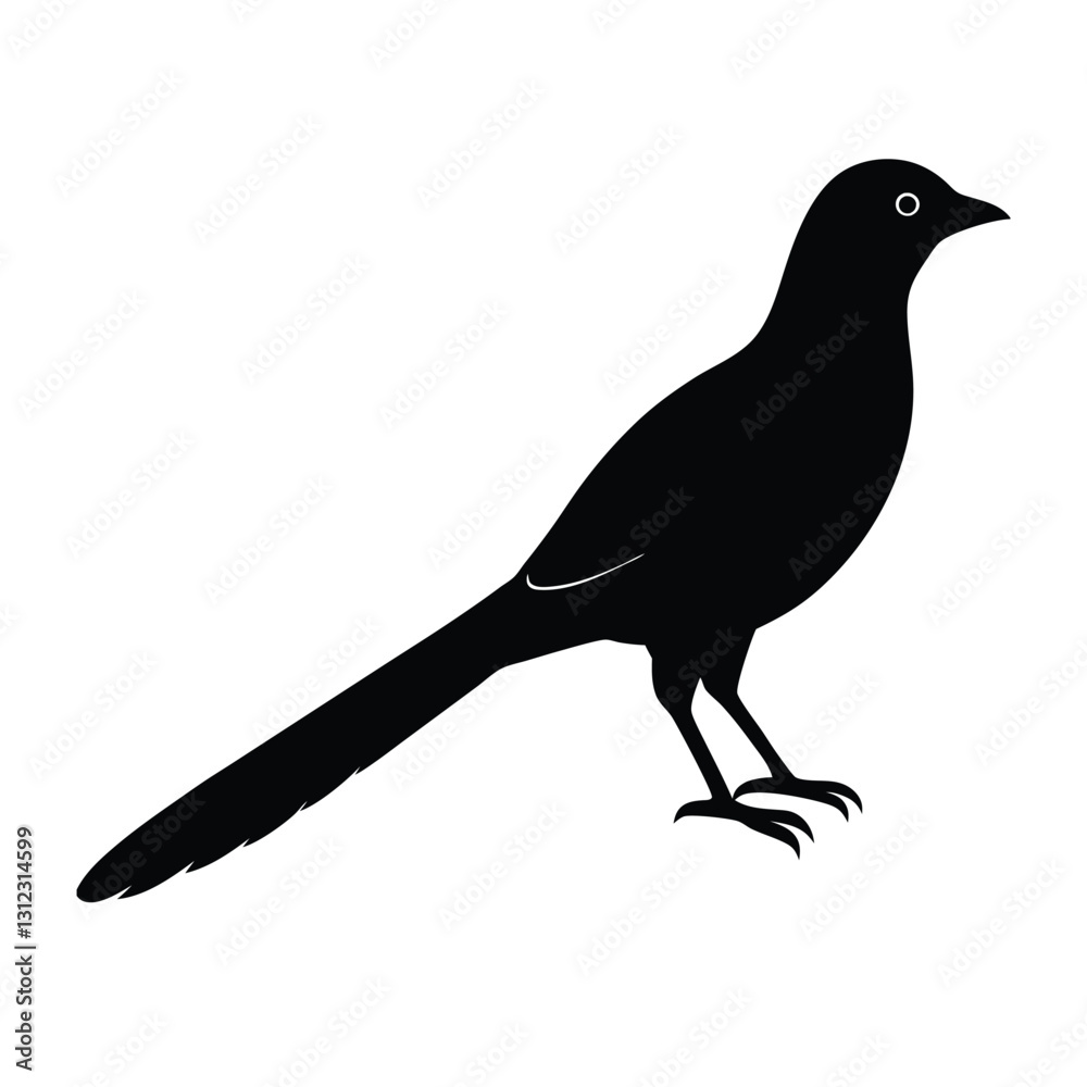 Fototapeta premium Cuckoo Silhouette Vector Art Design, Black And White Cuckoo Bird Vector Illustration