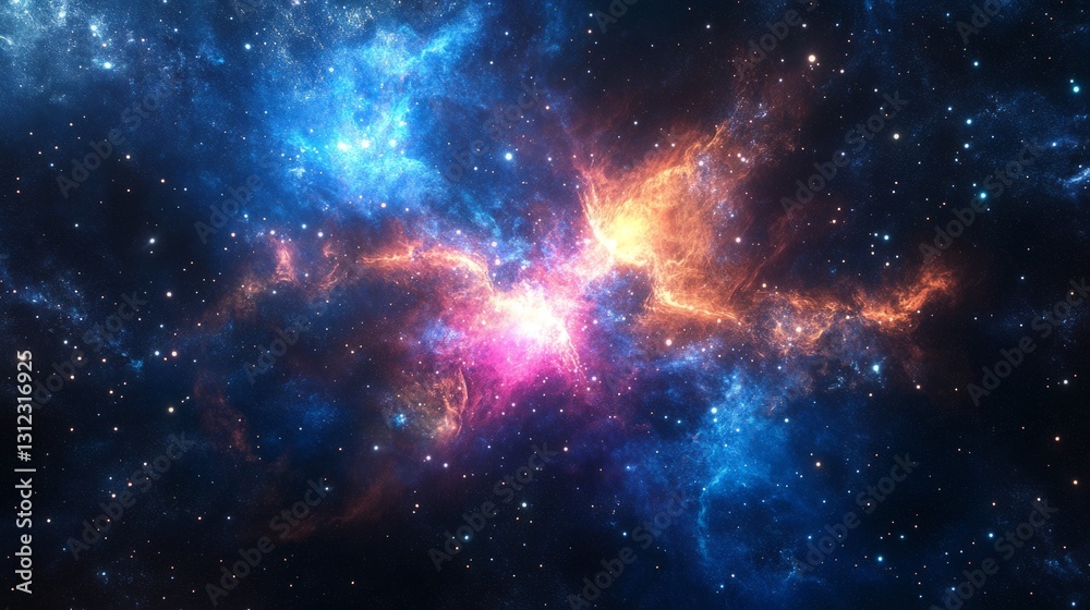 Naklejka premium Beautiful cosmic nebula generative ai