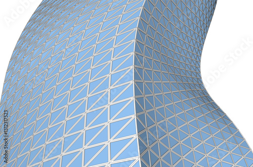Futuristic Parametric Architecture with Geometric Grid Structure