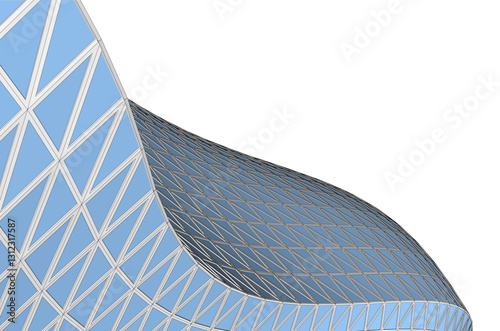 Futuristic Parametric Architecture with Geometric Grid Structure