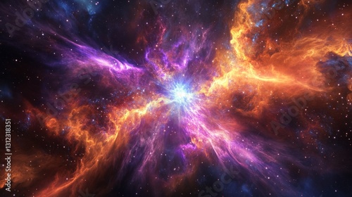 Beautiful cosmic nebula generative ai