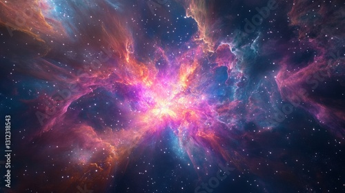 Beautiful cosmic nebula generative ai