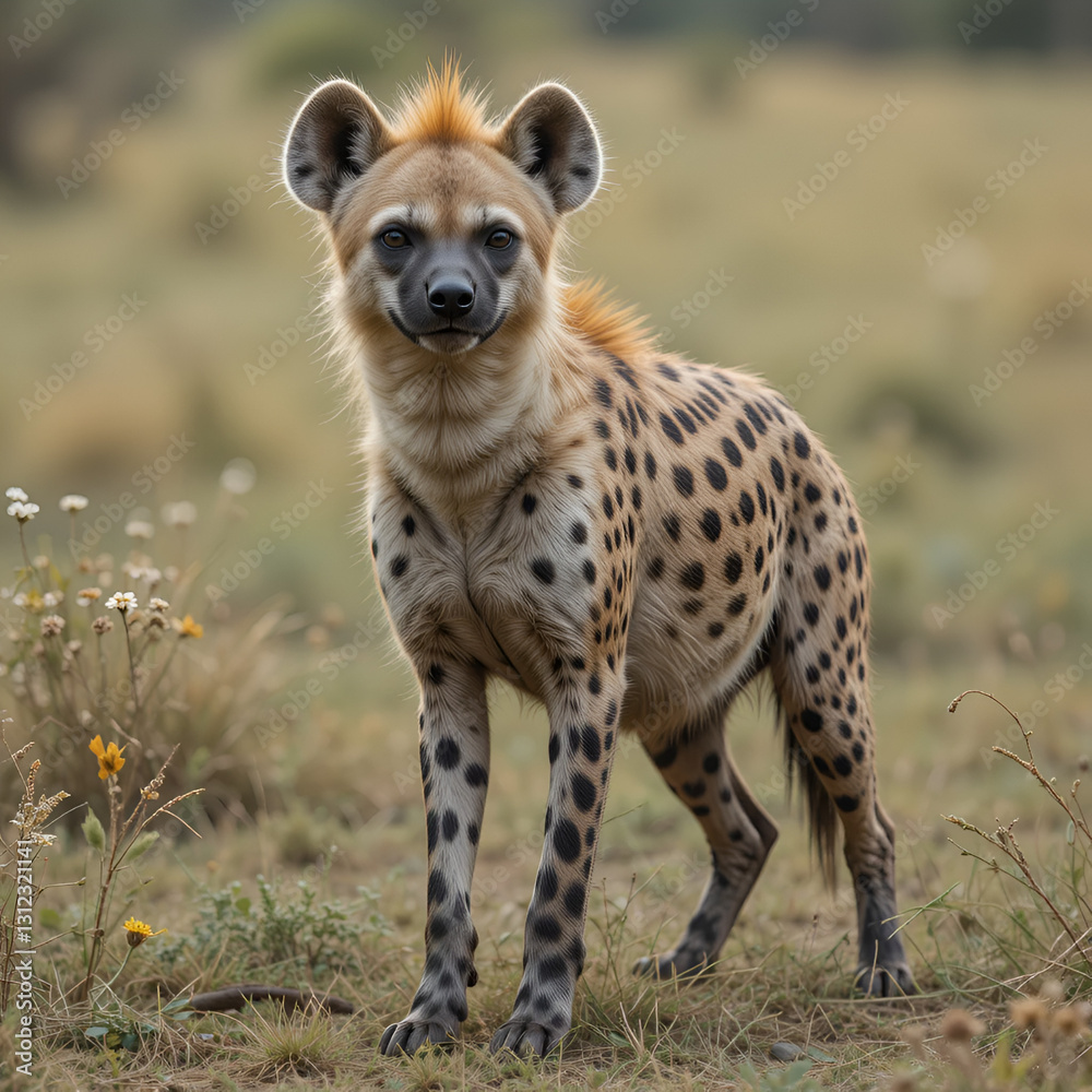 Obraz premium The spotted hyena is a highly successful animal, being the most common large carnivore in Africa. Its success is due in part to its adaptability and opportunism; it is primarily a hunter but may also
