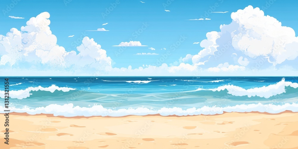 Obraz premium Stunning Beach Scene Under a Sunny Sky
