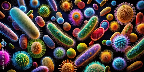 Microscopic Bacteria Long Exposure: Unveiling Microbial Worlds photo