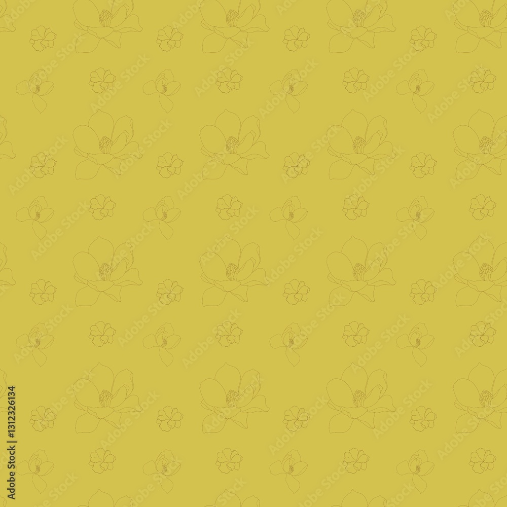Seamless flowers art on pattern for background and backdrop.