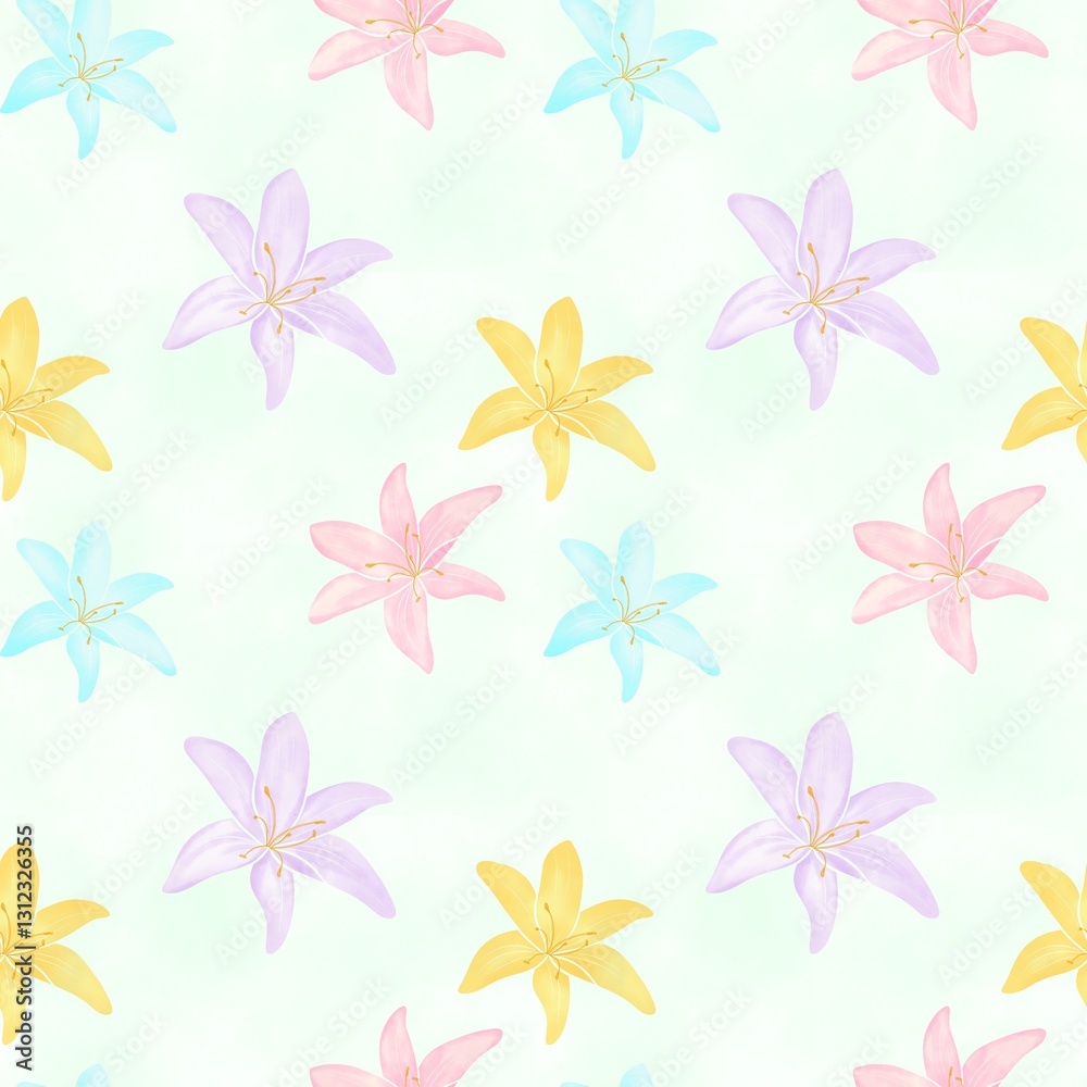 Seamless flowers art on pattern for background and backdrop.