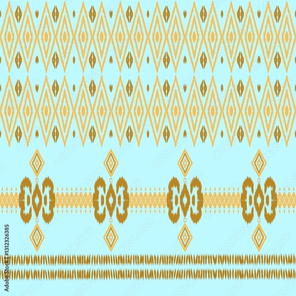 Ikat ethnic traditional seamless pattern on background.