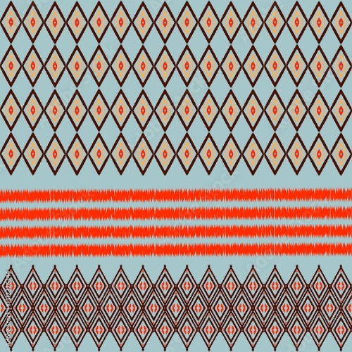Obraz na płótnie Ikat ethnic traditional seamless pattern on background. w salonie