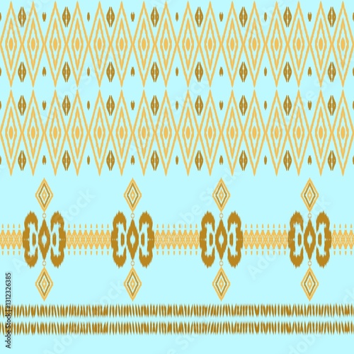 Ikat ethnic traditional seamless pattern on background.