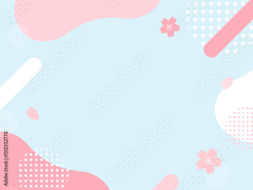 ピンク　桜　春　ポップ 　背景