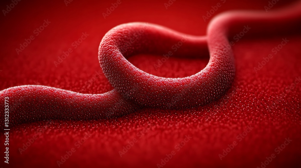 Obraz premium Red vein looped, showing blood flow closeup with textured background for medical illustration or healthcare