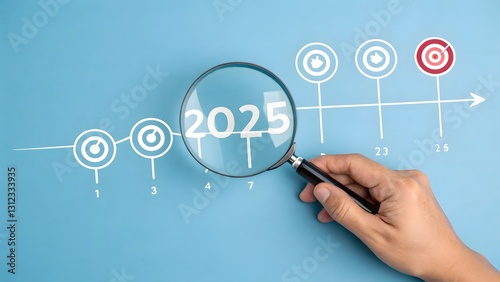 Focused Vision Magnifying Glass Highlighting Year 2025 V1
