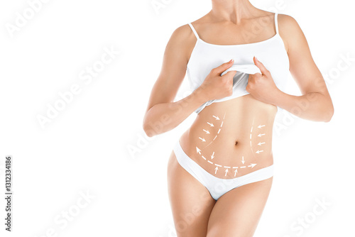 Slika na platnu Female fit beautiful body in base underwear