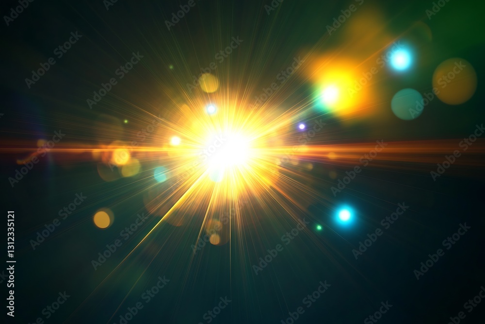 Bright Radiant Explosion of Light Creating an Ethereal Atmosphere with Colorful Bokeh : Generative AI Bright Radiant Explosion of Light Creating an Ethereal Atmosphere with Colorful Bokeh : Generative AI