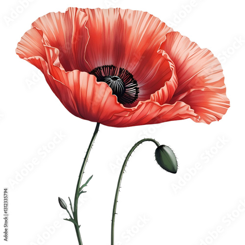 Natural Beautiful Red Scarlet Poppy Flower