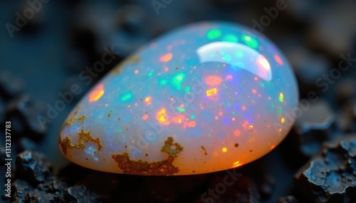 Halbedelstein aus Opal mit feinen Schattierungen und Wellenmustern, opals, nat?rliche steine