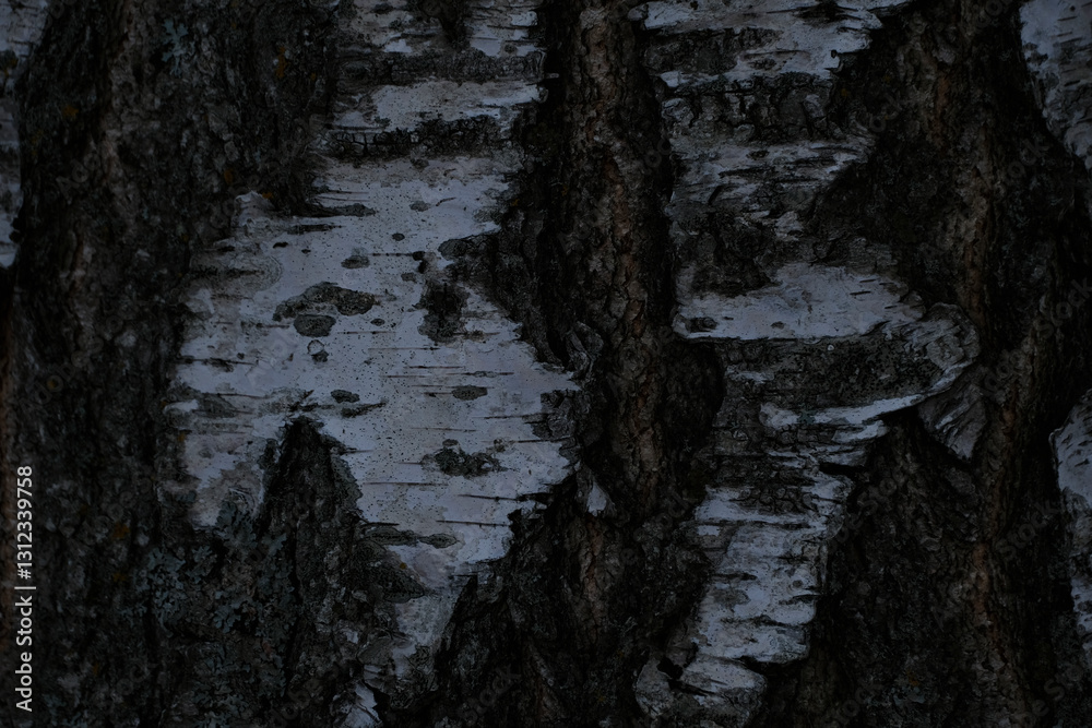 Obraz premium close up of rough birch trunk