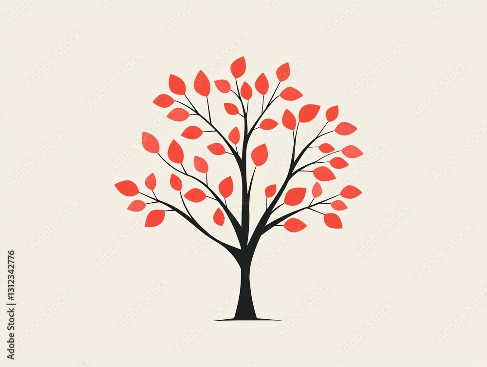 Fototapeta premium Autumn Tree Illustration