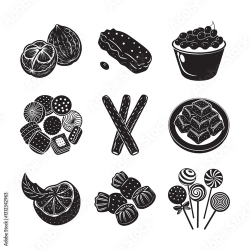 set of different kinds of food