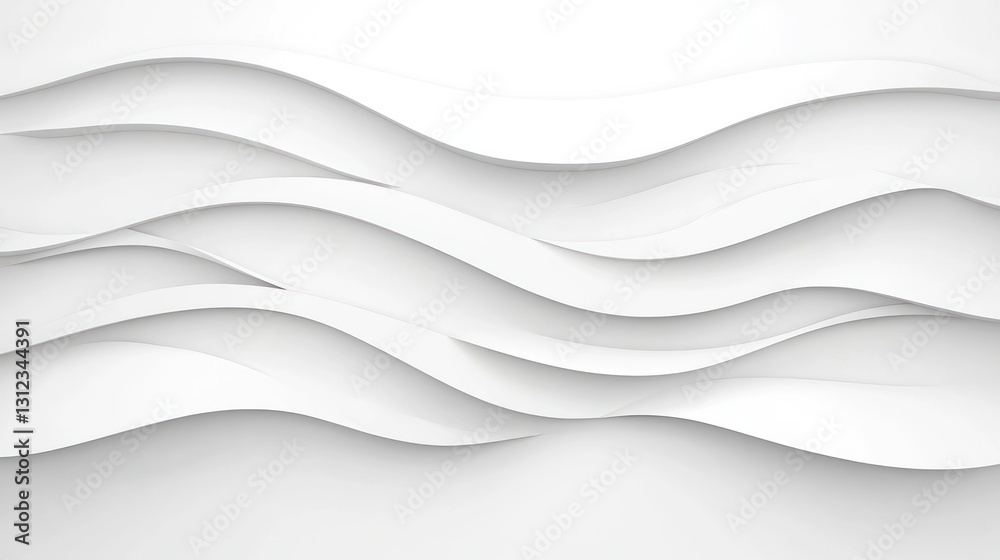 Fototapeta premium Abstract White Wave Pattern Background: Modern Minimalist Design
